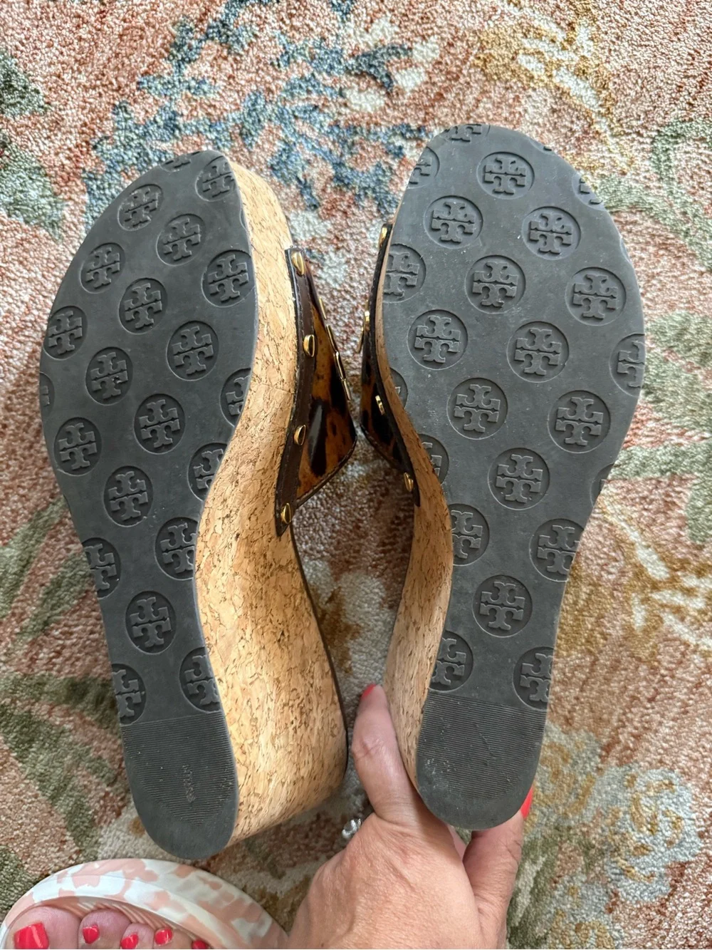 8.5 Bundle alert! Jimmy Choo Tan Leather Wedge Sandals and Tory Burch wedge